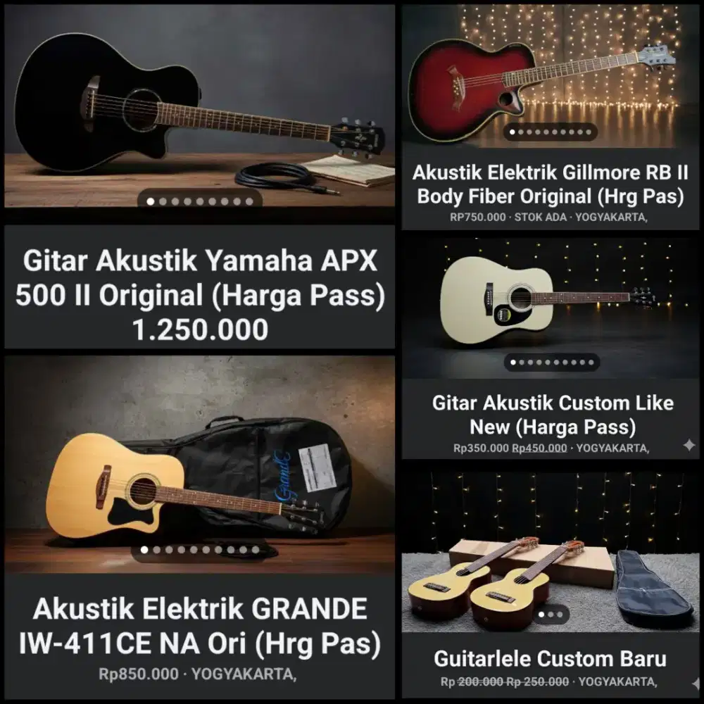 Gitar Akustik Dan Akustik Elektrik Yamaha Cort Gillmore Grande