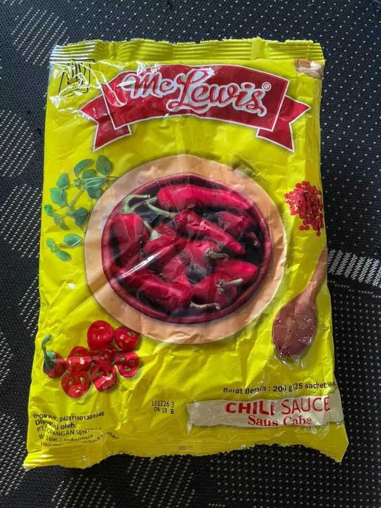 Chili Sauce Mc Lewis | Saus Cabe Sachet Ori 200g (25 Sachet @8g)