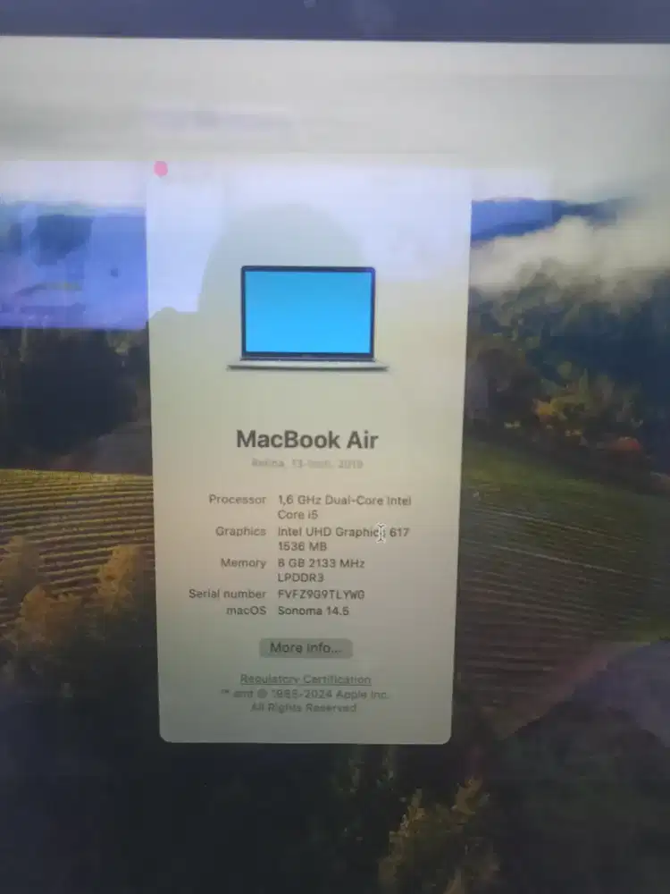 Macbook air 2019  retina 13 incore i5 ram 8 GB SSD 120 GB