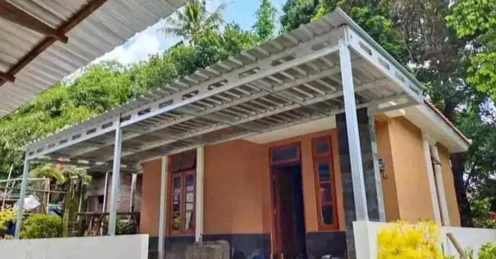 Kanopi iyup iyupan teras rumah garasi kendaraan canal c & spandek