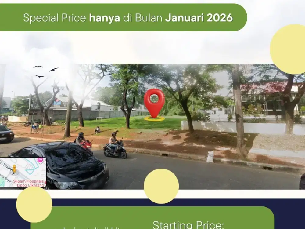 TANAH KOMESIAL DI PUSAT KOTA LIPPO CIKARANG UNTUK BISNIS SUPERMARKET