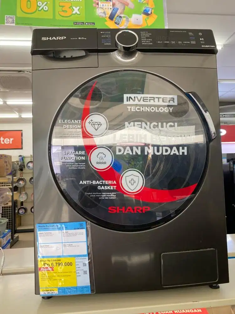 Bisa cicilan mesin cuci sharp 9 kg promo cicilan Bunga 0%
