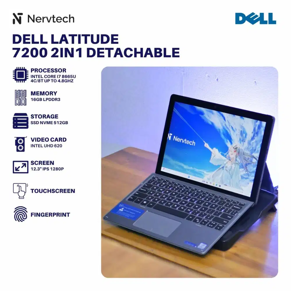 Dell Latitude 7200 2in1 Detachable Core i7 8665U 16GB/512GB Touch