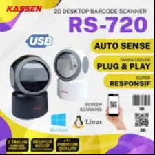 SCANNER BARCODE QR 1D 2D KASSEN RS-720 RESI JNE/JNT OMNI - Hitam
