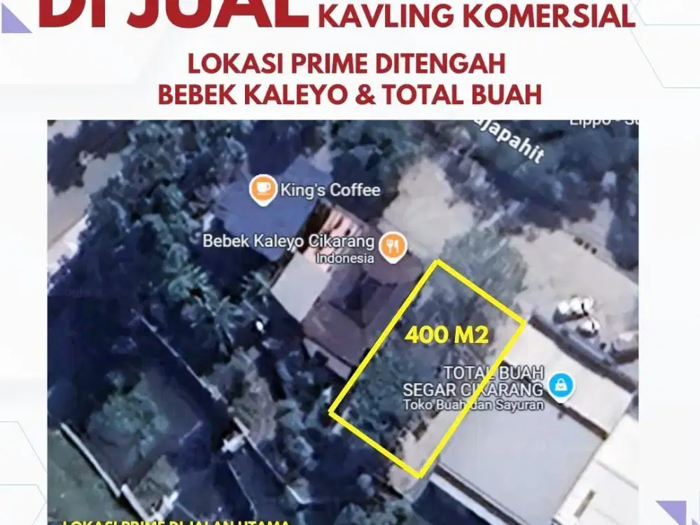 Tanah Komersial Jalan Utama Lippo Untuk Cafe,Resto,Supermarket,Fasilitas Olahraga