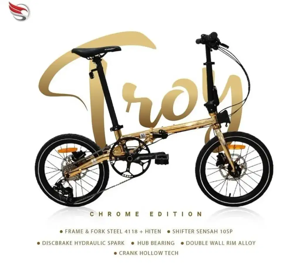 SEPEDA LIPAT MERK ELEMENT TROY GOLD CHROMOLY R16