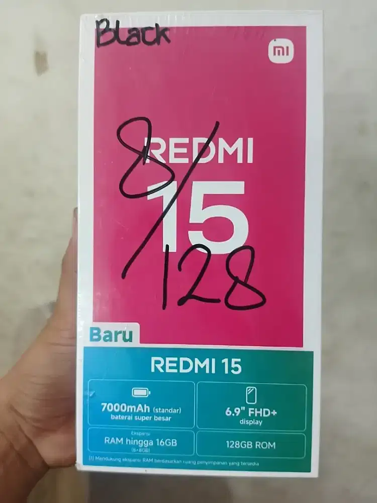 New redmi 15 8/128 garansi resmi