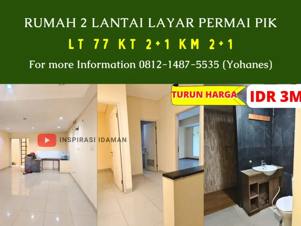 Rumah 2 lantai 77mtr Layar Permai PIK
