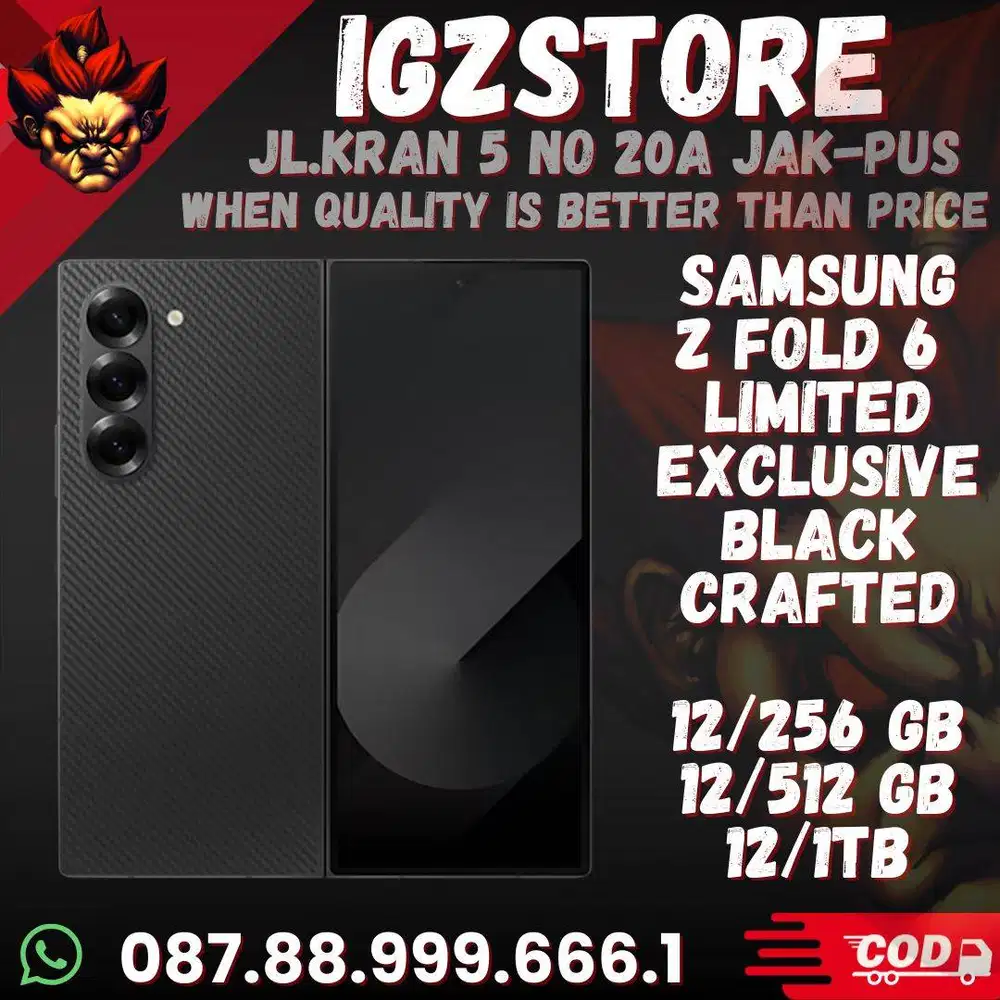 Samsung Z Fold 6 Exclusive Black Crafted 12/256/512/1tb FULLSET Mulus