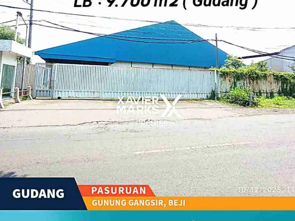 Dijual Gudang Sangat Luas Di Gunung Gangsir, Kec. Beji Kab. Pasuruan