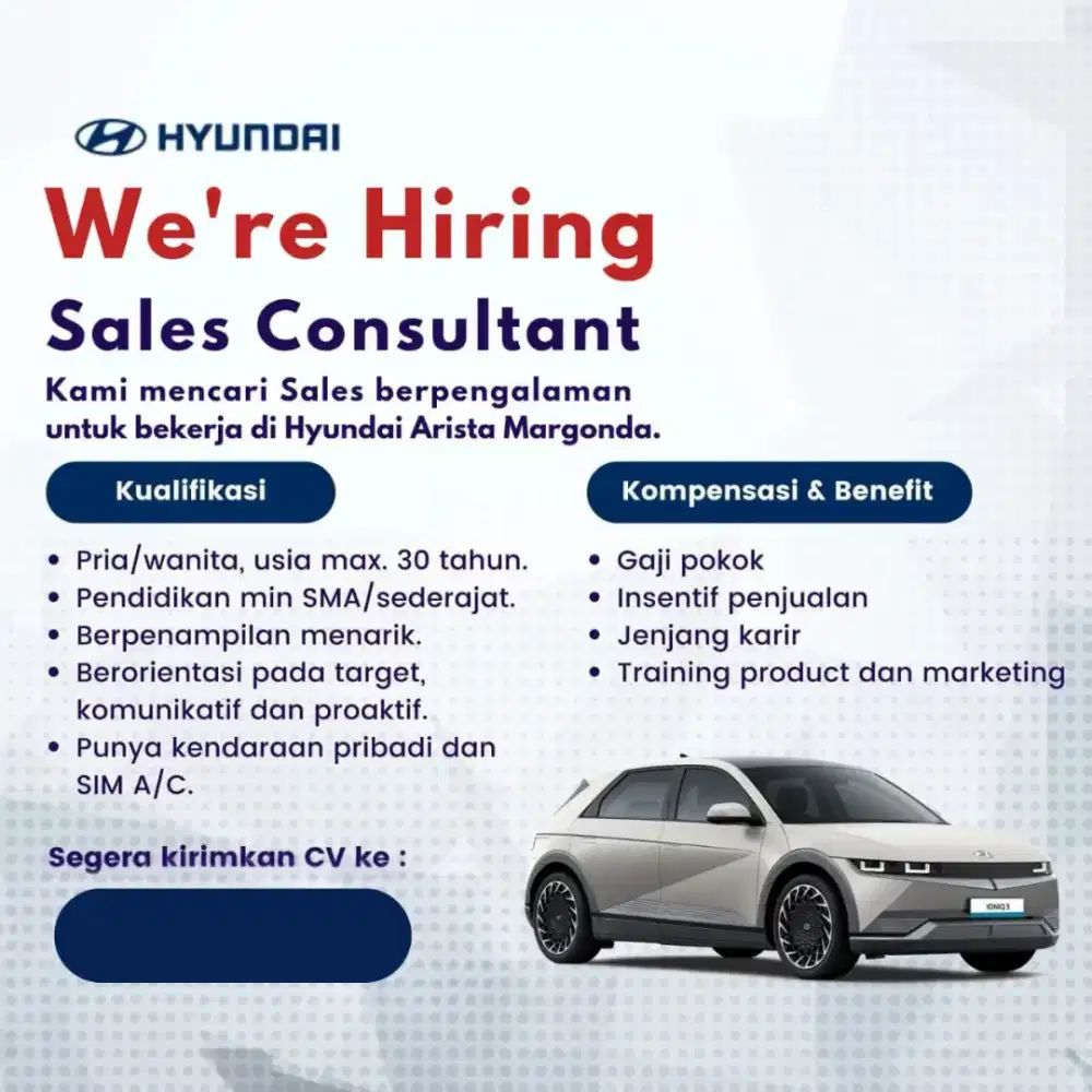 Lowongan sales mobil Hyundai