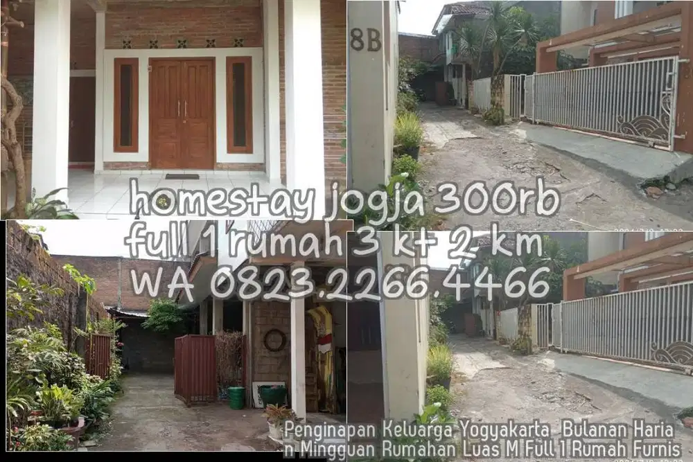 Penginapan Keluarga Yogyakarta  Bulanan Harian Mingguan Rumahan Luas M