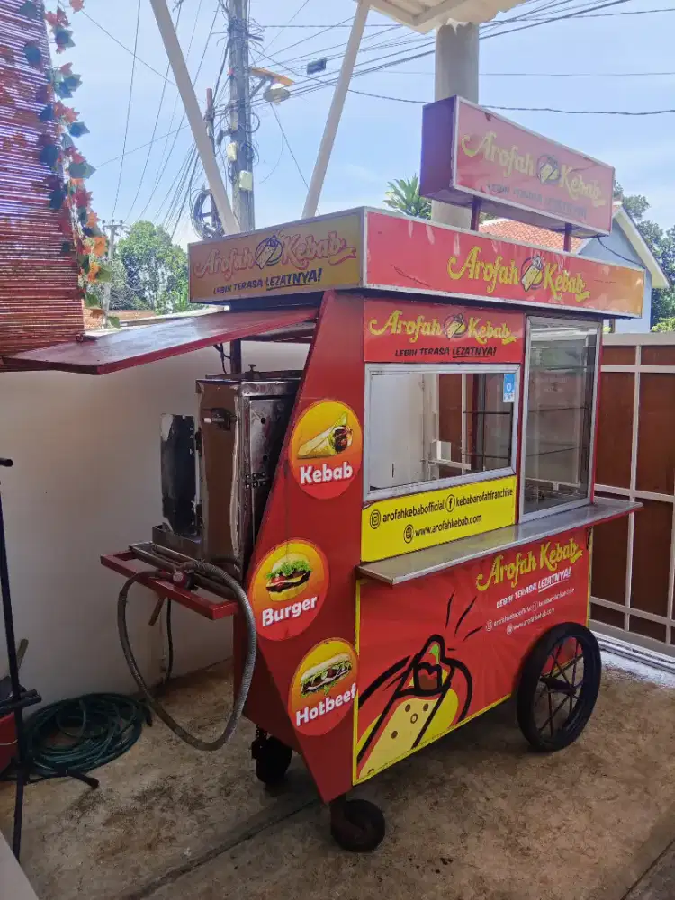 gerobak kebab fullset lengkap bekas frenchise kebab