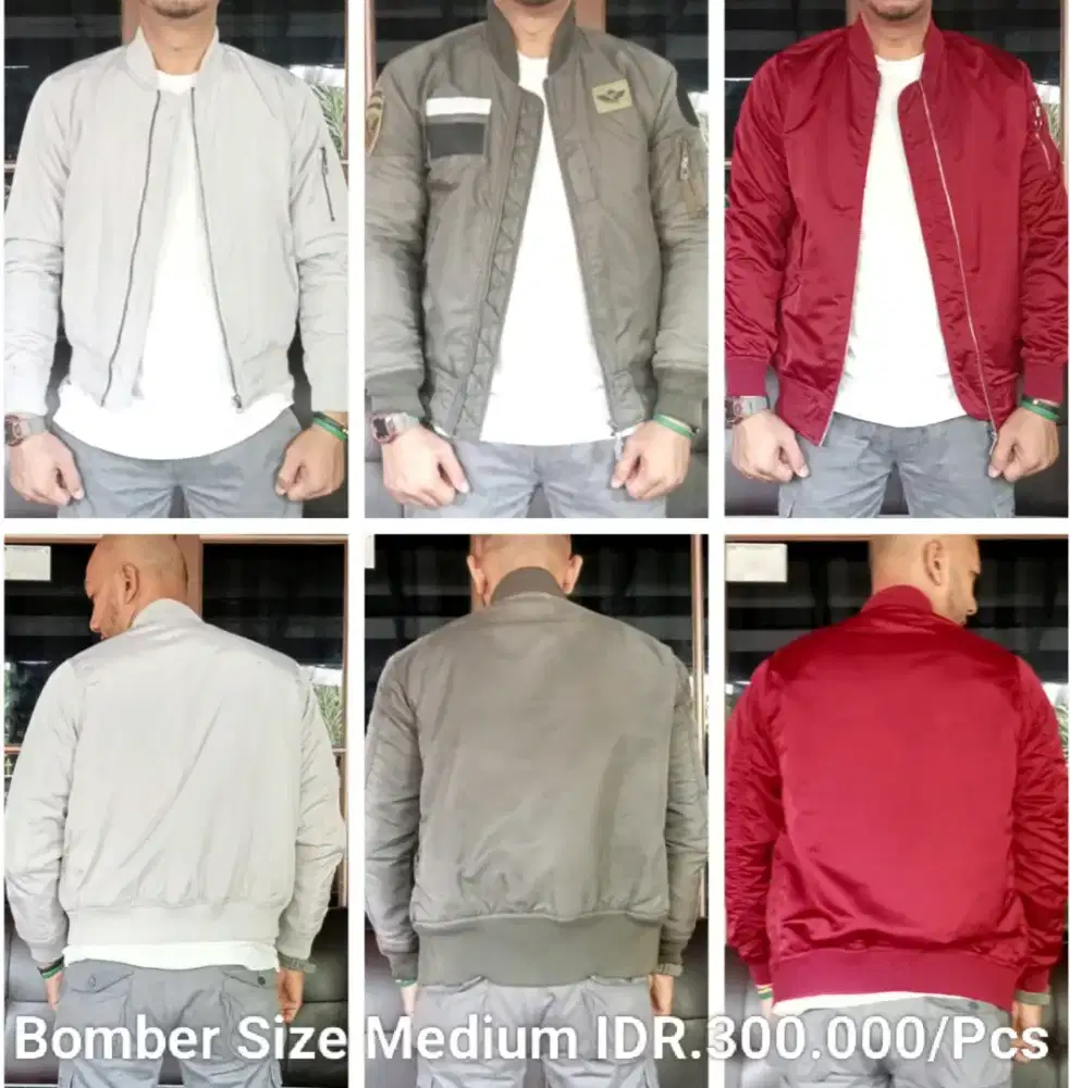 Jaket bomber slim body fit size M