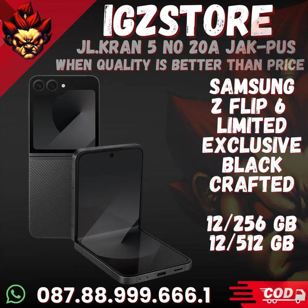 Samsung Z Flip 6 Exclusive Black Crafted 12/256/512/1tb FULLSET Mulus