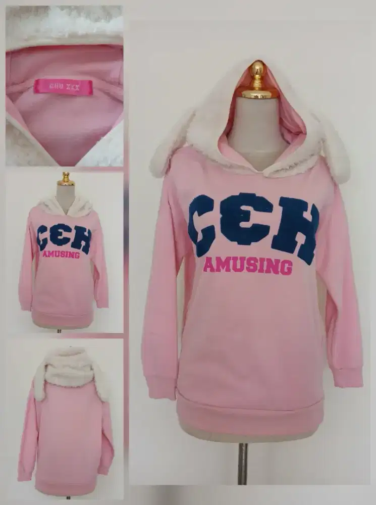 Baju hoodie rabbit sweatshirt sweater CHU XXX size XL, preloved