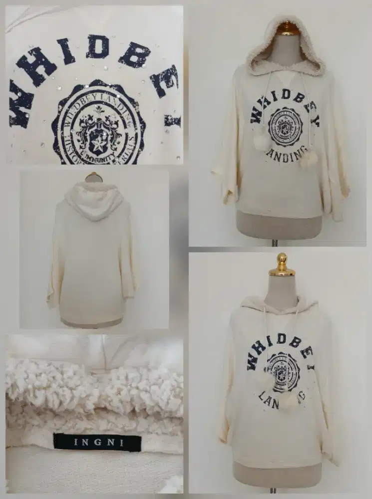 Baju atasan batwing hoodie INGNI size XL fit XXL, preloved