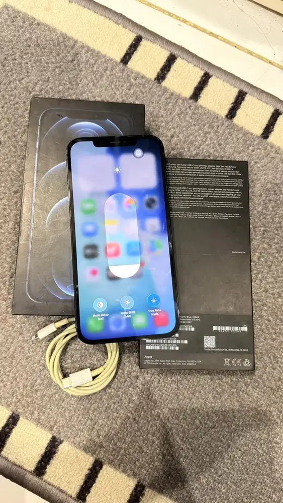 Iphone 12 Promax 256GB Blue Resmi Ibox Lengkap