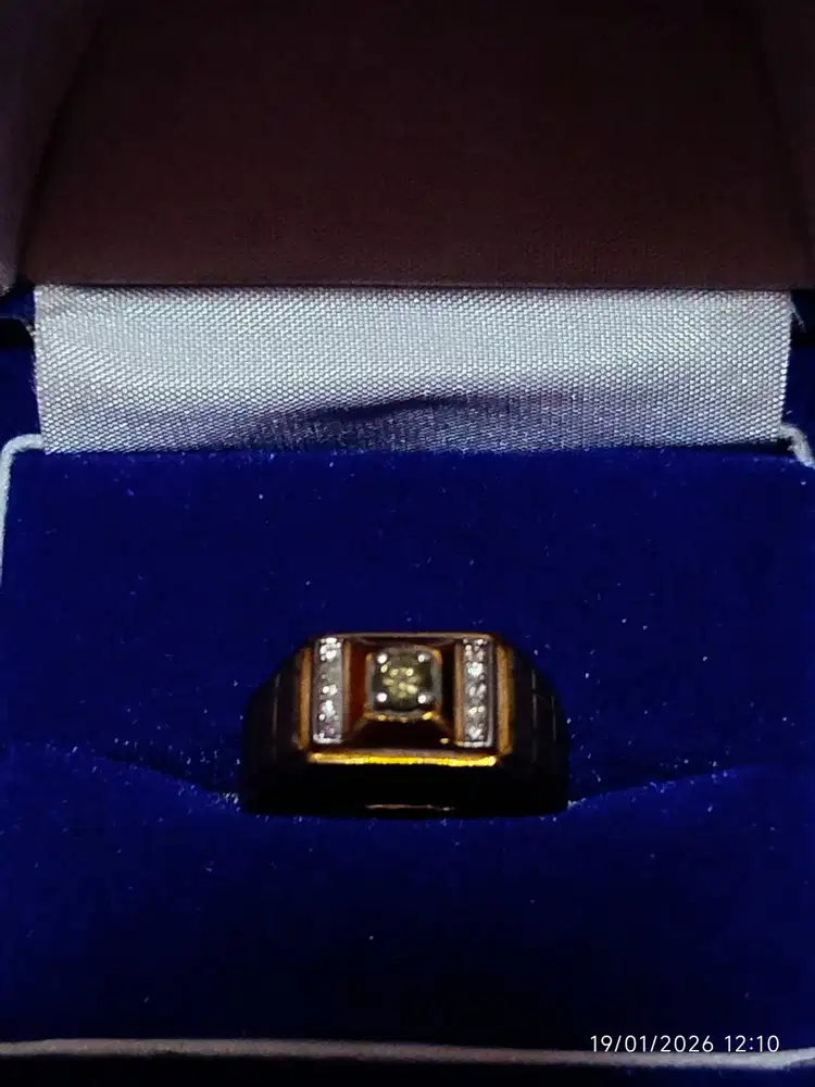 Cincin cowok perak berlian eropa bekas