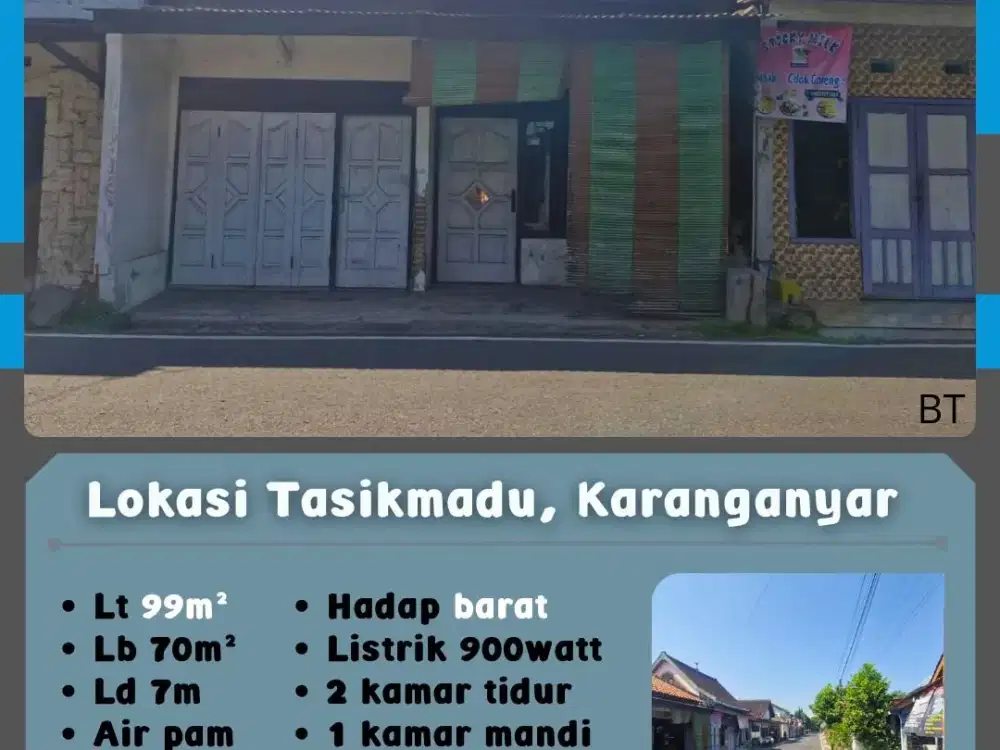 Dijual Rumah Hadap Barat Lokasi Tasikmadu, Karanganyar