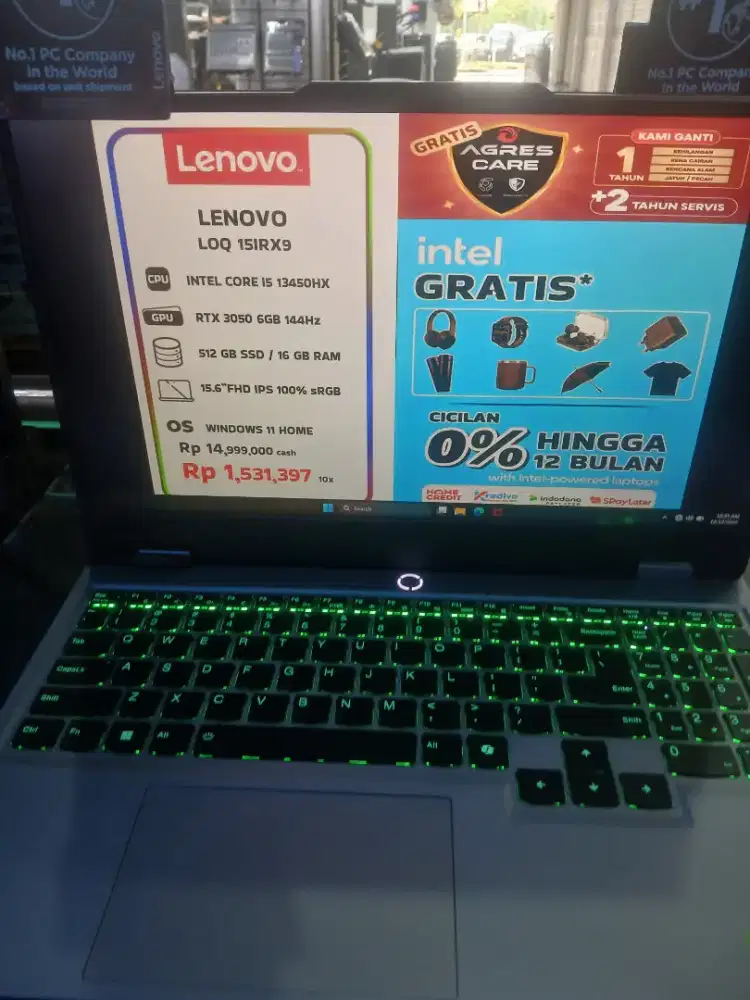 Promo cicilan laptop Lenovo Loq 15 promo bunga 0% free 2x