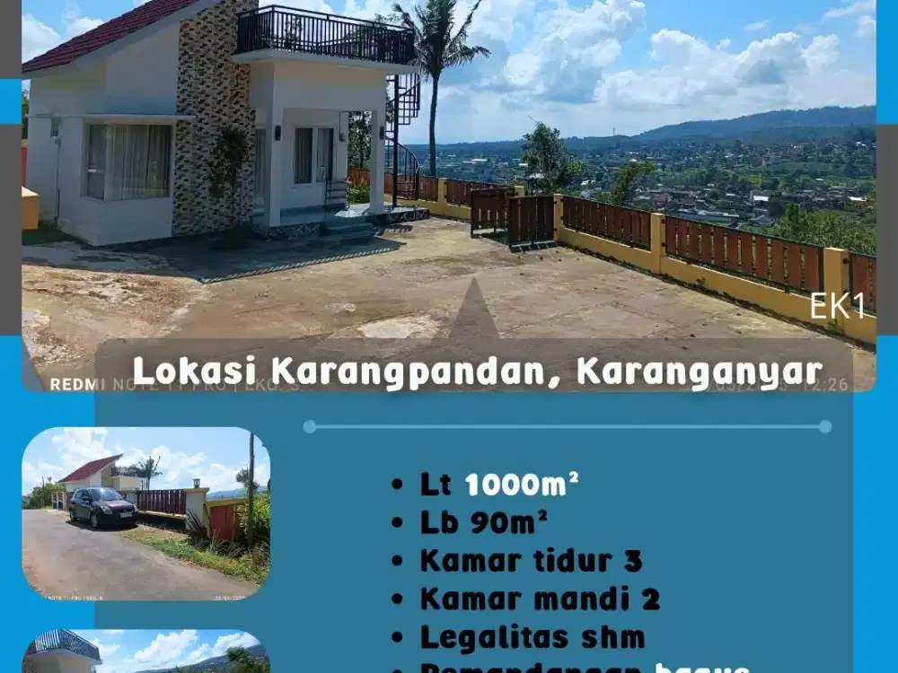 Dijual Villa Pemandangan Bagus Lokasi Karangpandan, Karanganyar