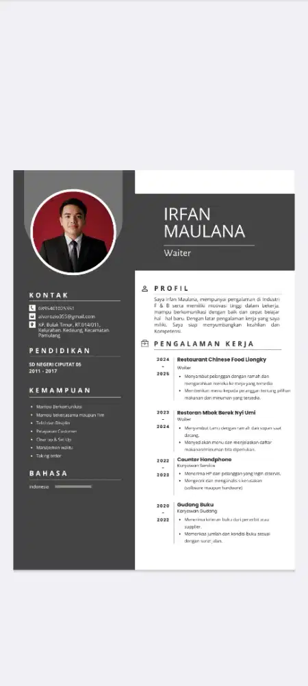 SAYA MENCARI PEKERJAAN