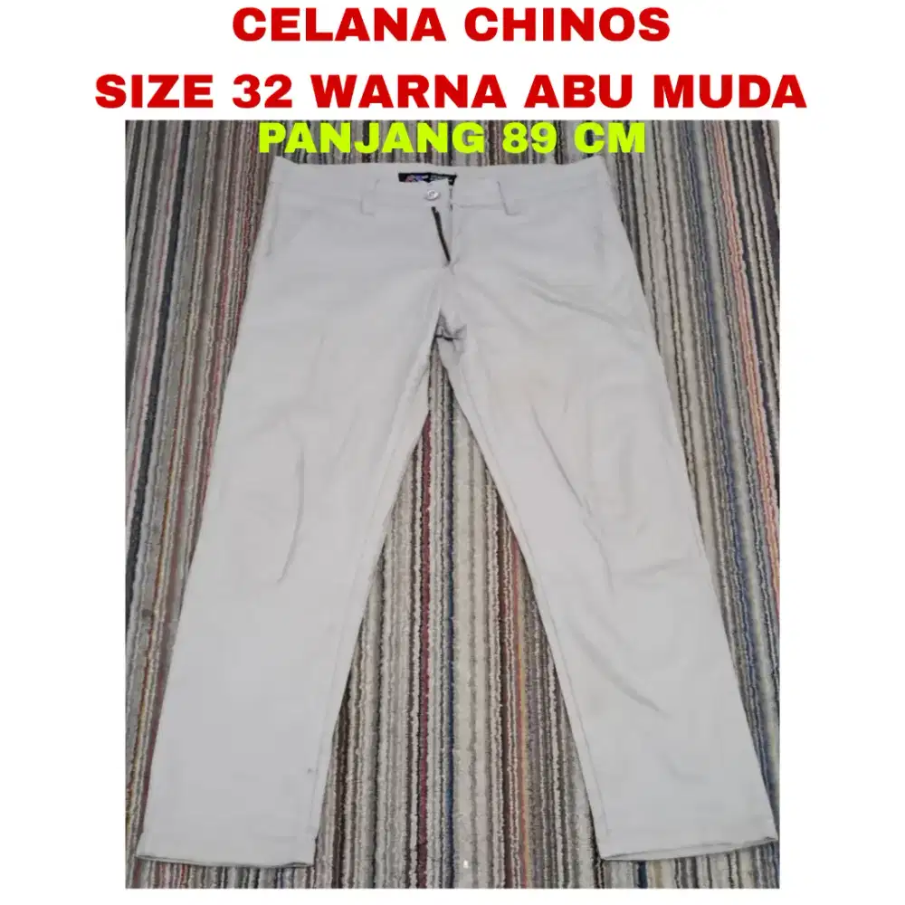 Celana Chino Size 32 Abu Muda