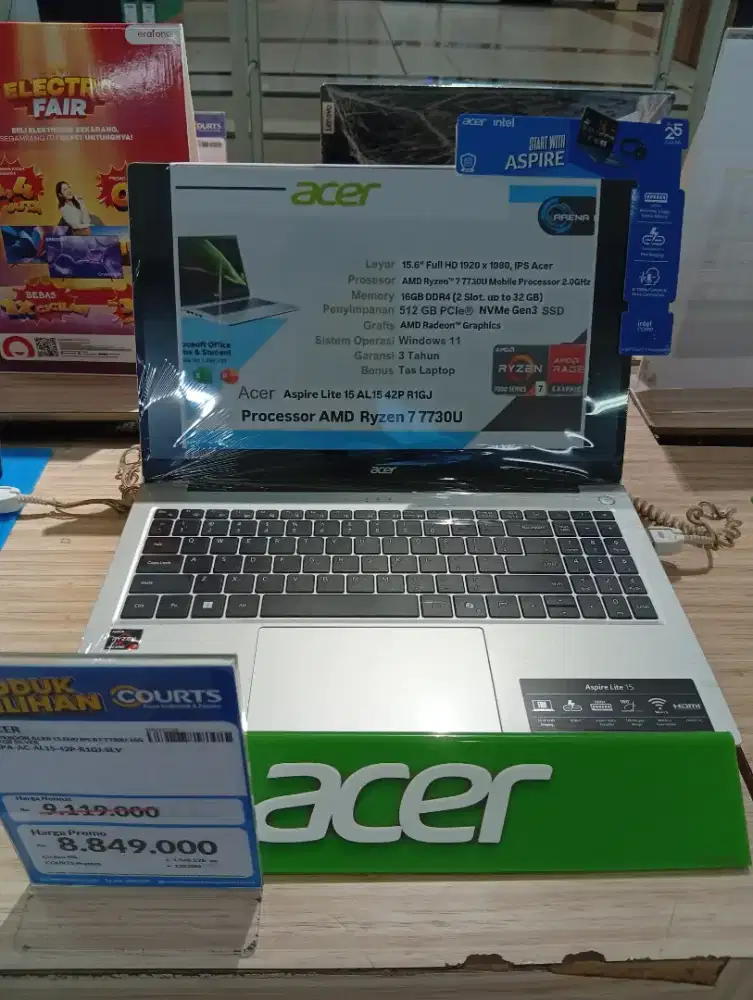 NOTEBOOK ACER 15 FHD R7 7730U 16/512GB SILVER