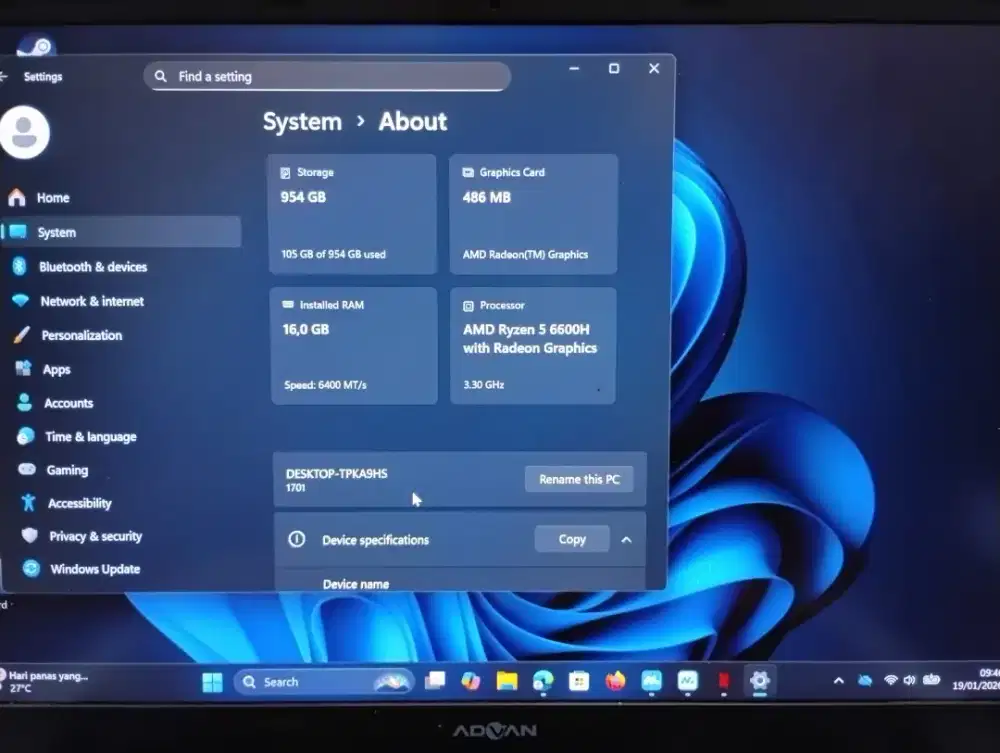 ADVAN WORKPLUS Ryzen 5 6600H