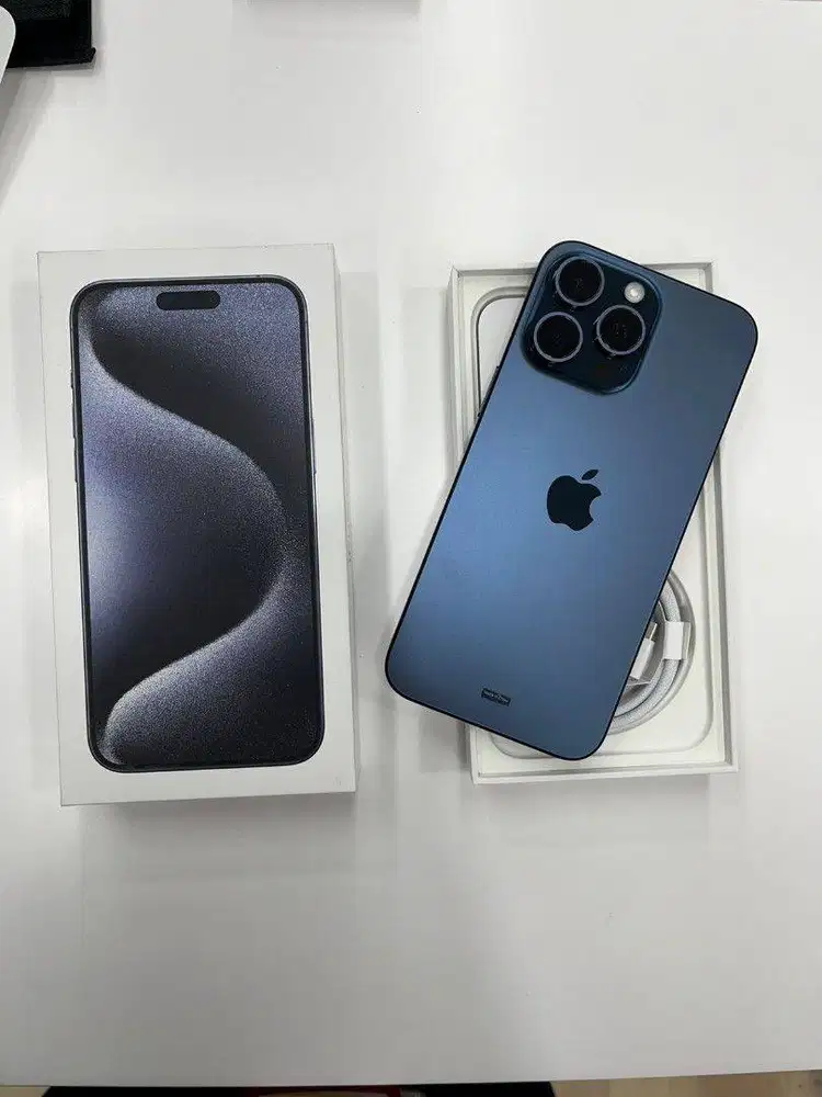 iPhone 15 Pro Max 256GB iBox Blue Titanium iBox Mulus Lengkap