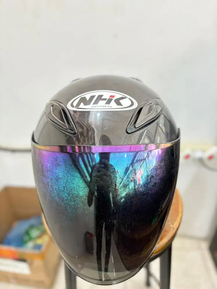 Helm nhk r6 polos warna gunmettal