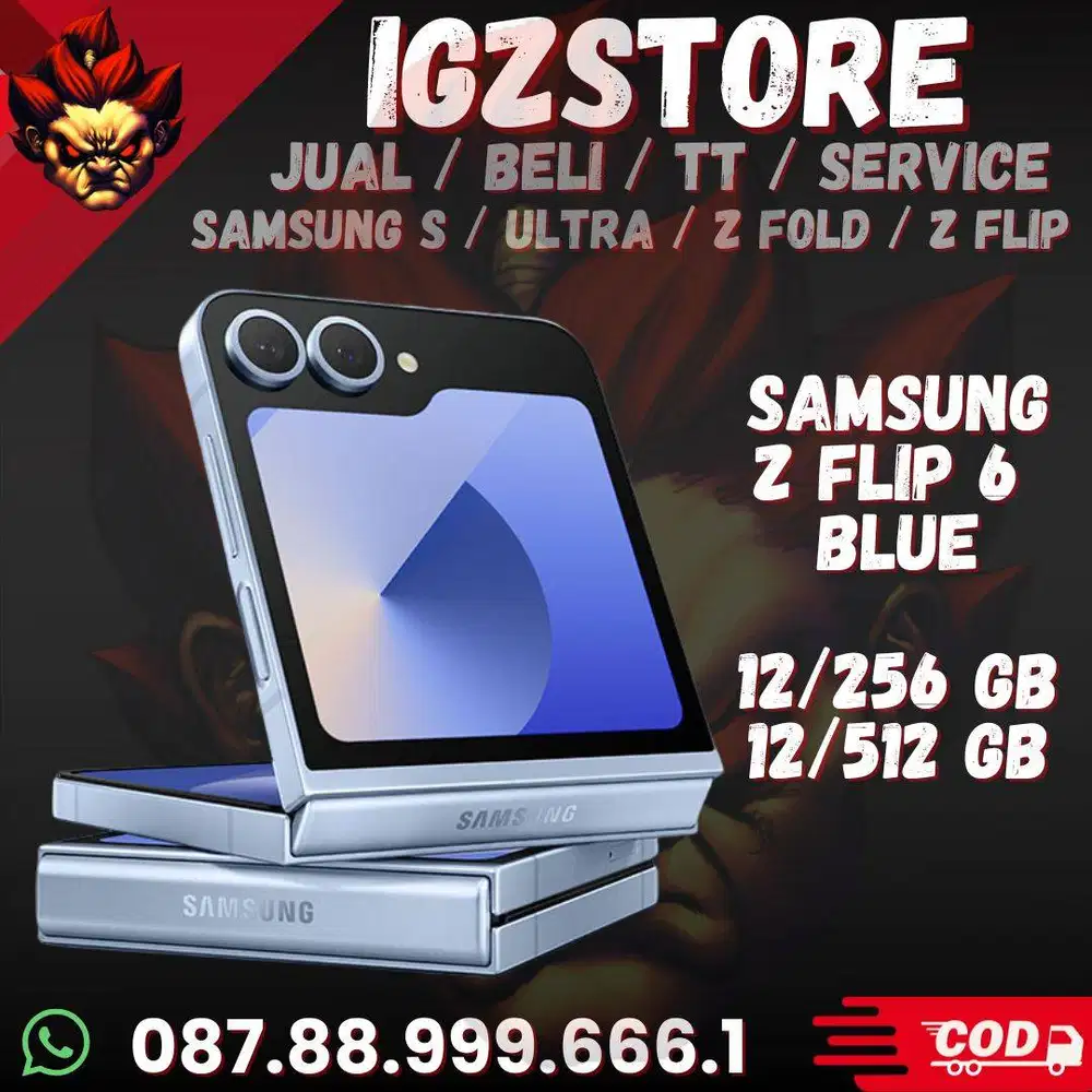 Samsung Z Flip 6 Blue 12/256/512/1tb FULLSET Mulus No Minus