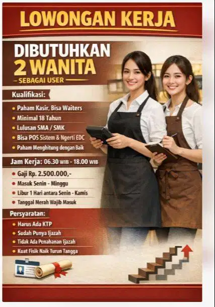 KASIR WANITA 2 ORANG