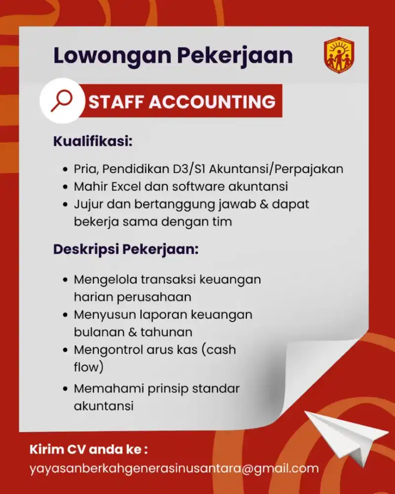 LOWONGAN PEKERJAAN ACCOUNTING