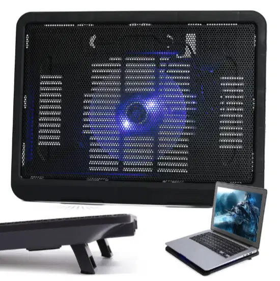 Cooling Pad Laptop 1 Fan Black – Portable Silent Cooling Praktis
