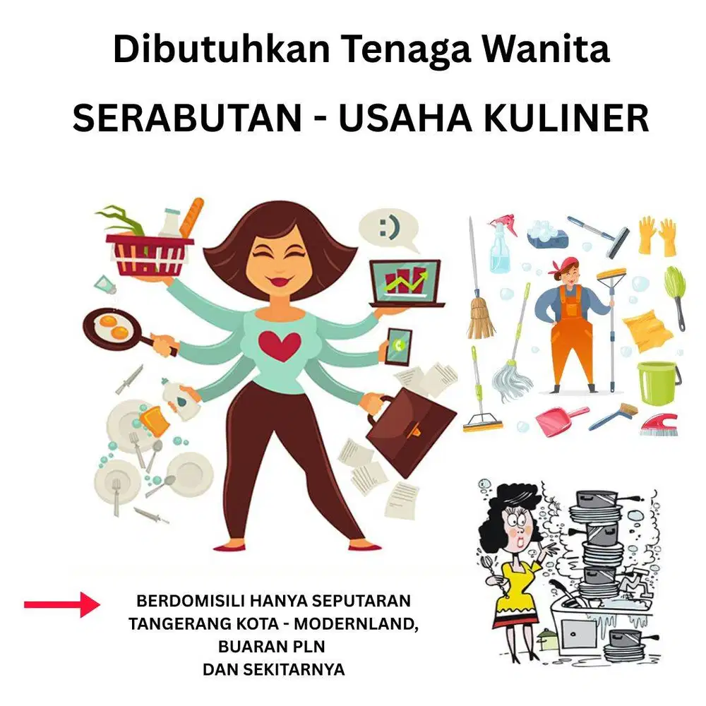 Dibutuhkan Wanita Kerja Serabutan Usaha Kuliner - di Modernland