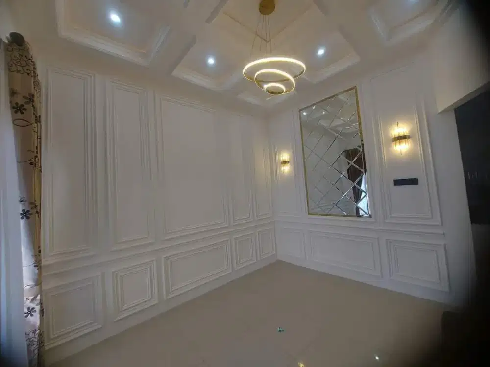 Pemasangan wall moulding dinding gypsum