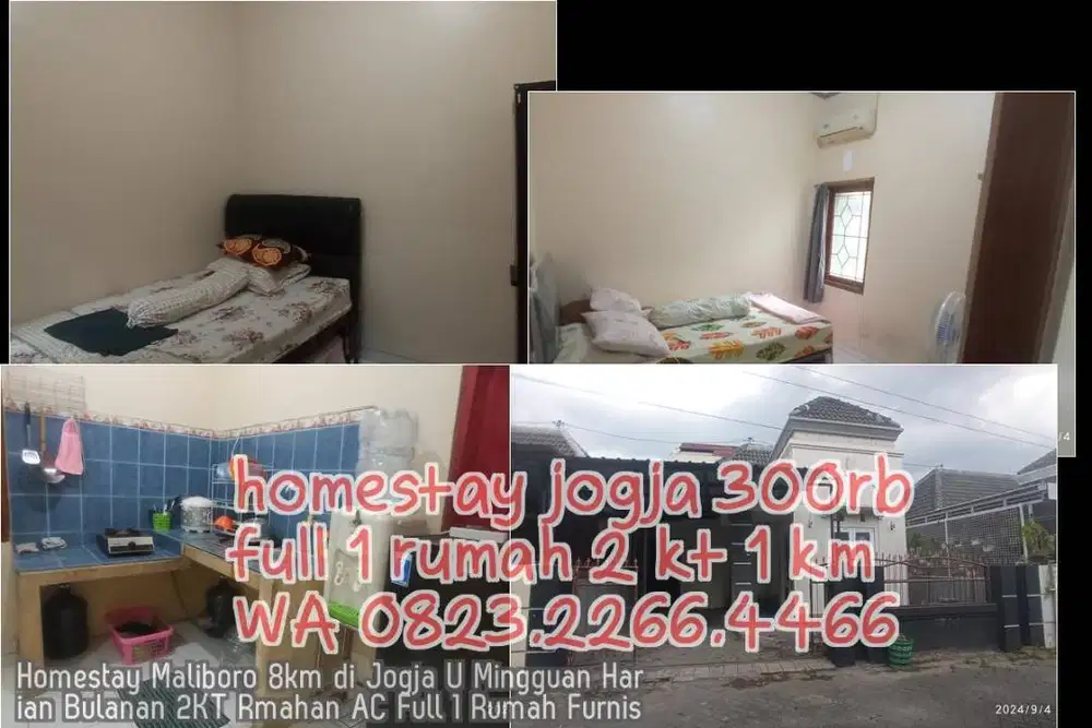 Homestay Maliboro 8km di Jogja U Mingguan Harian Bulanan 2KT Rmahan AC
