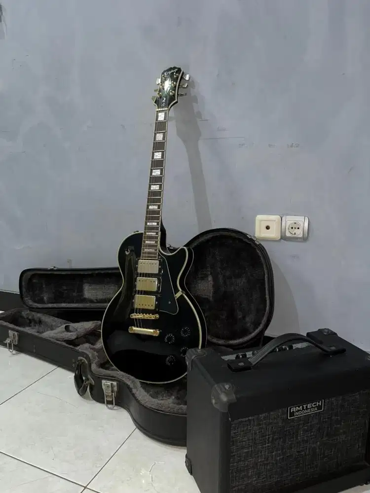 [RARE] Epiphone Les Paul Black Beauty 3-PU Original 2009 + HC & Ampli
