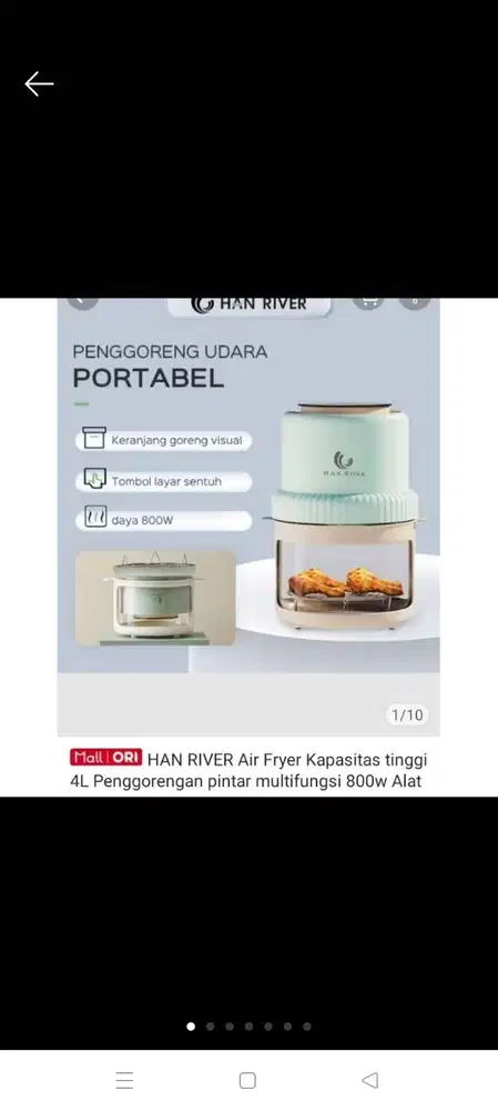 Jual airfryer hanriver