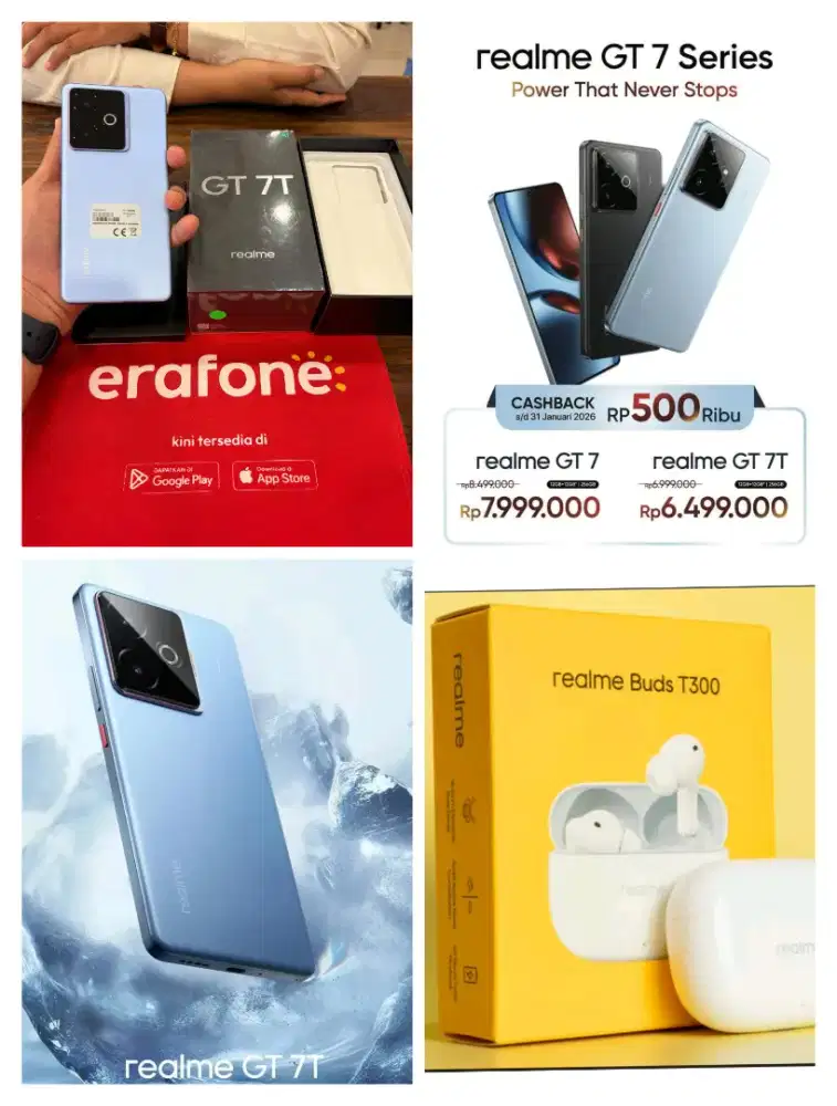 Realme GT 7T 5G sekarang lagi Cashback 500 ribu dapatkan free giftnya