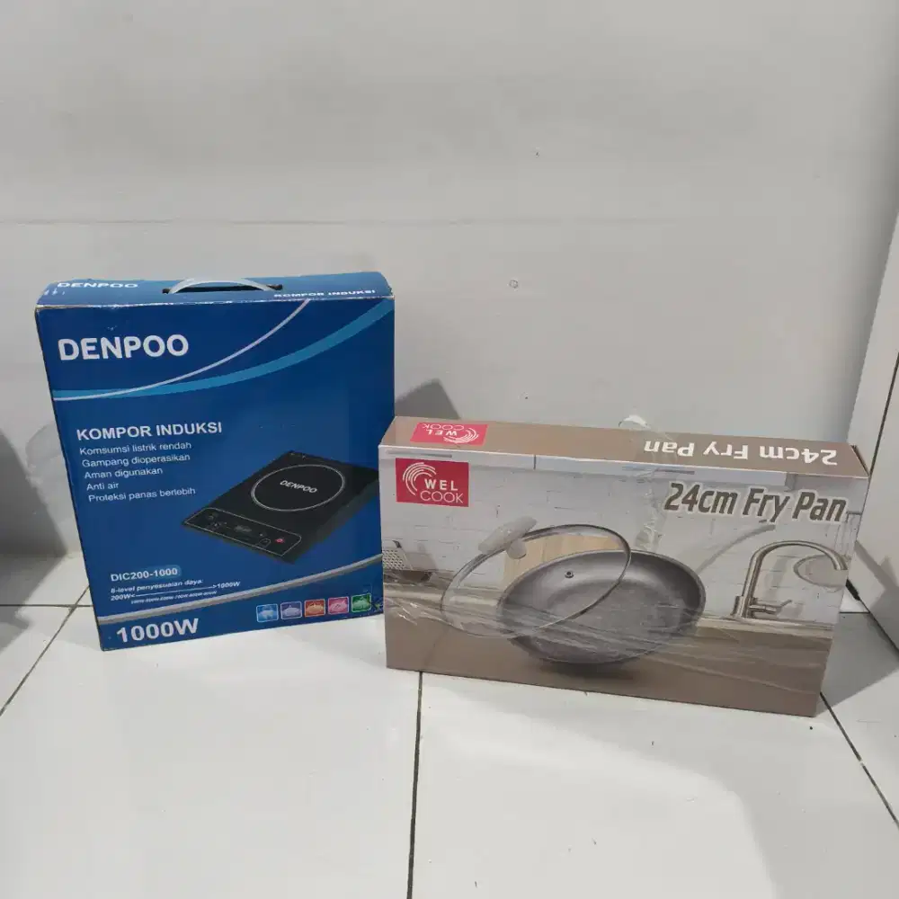 Kompor Induksi DENPOO + Fry Pan 24cm | Jarang Pakai | Siap Masak