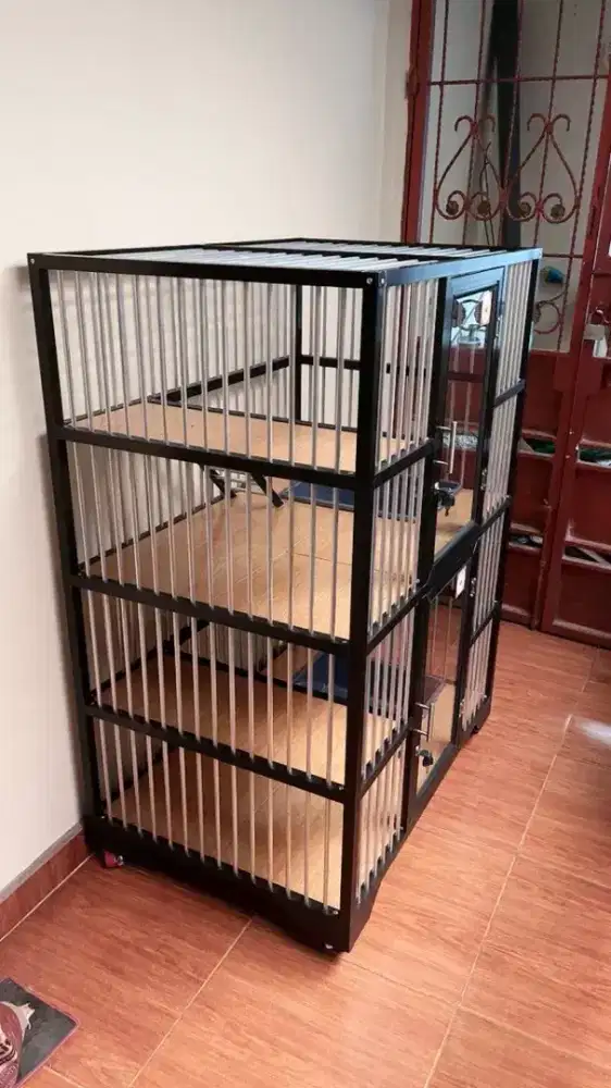 Kandang kucing alumunium 2 tingkat