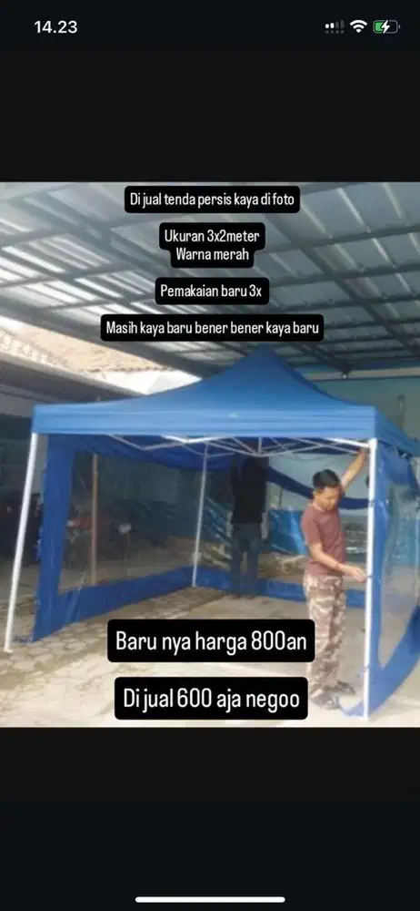 Tenda jualan usaha makanan