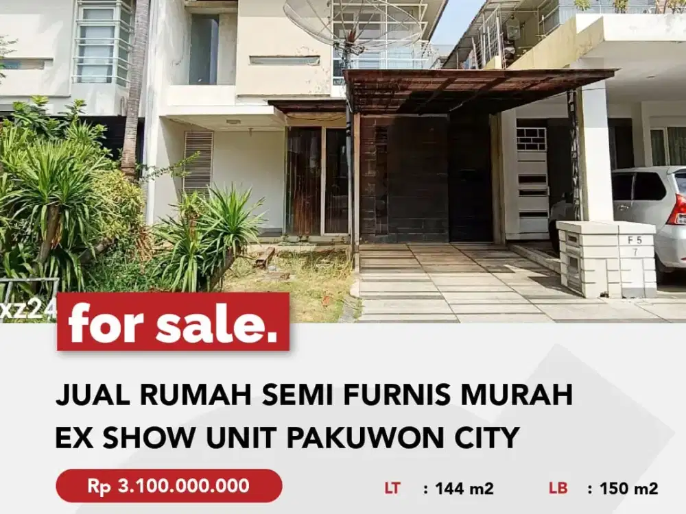 JUAL RUMAH SEMI FURNIS MURAH EX SHOW UNIT PAKUWON CITY