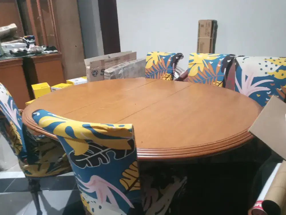 1set meja makan dr kayu jati