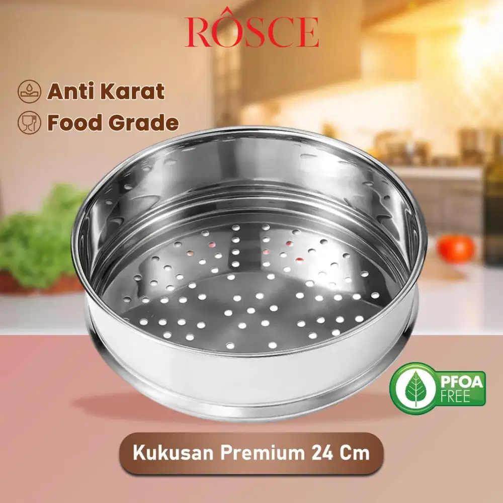 ROSCE STEAMER 24CM Stainless steel kukusan / pengukus panci steam klak