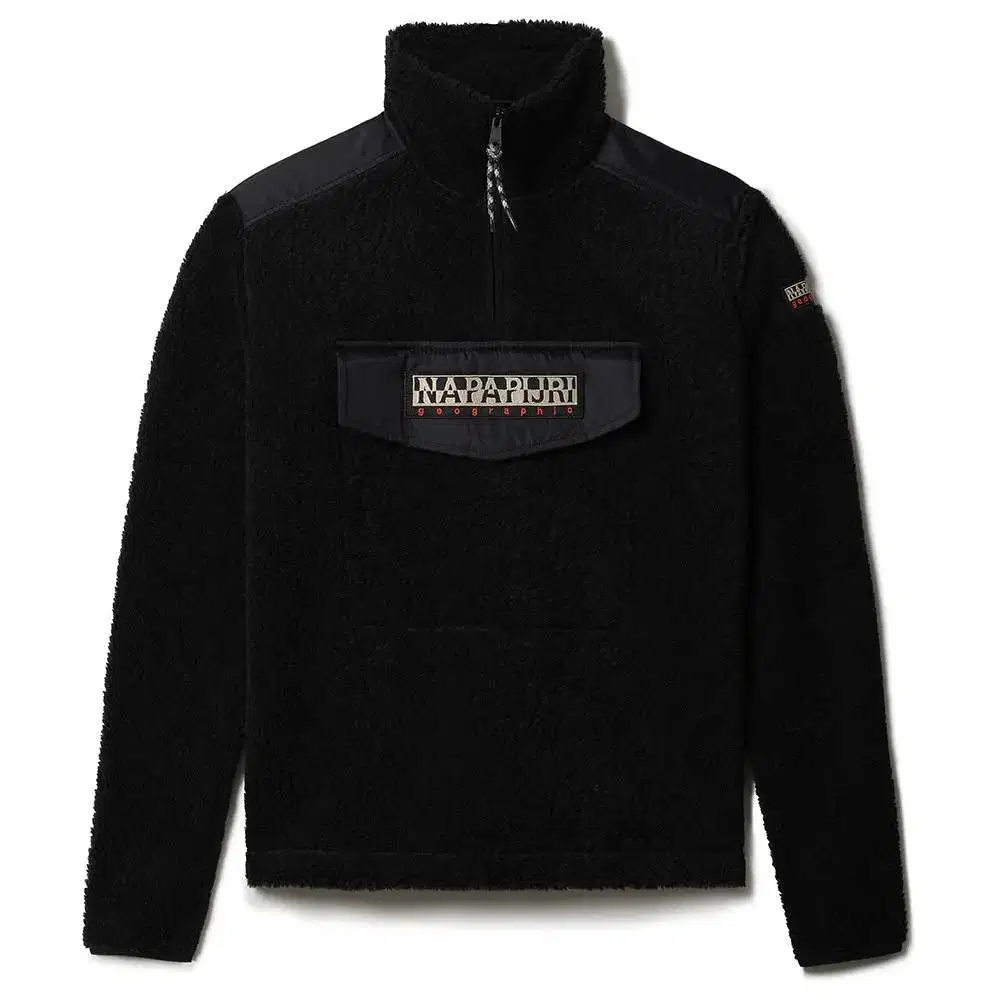 Napapijri Quarter Zip Trentino Fleece Jacket Original Pria Sherpa