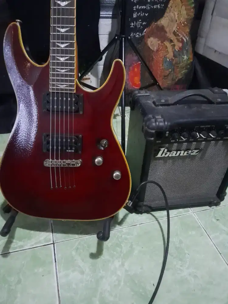 Gitar schecter dan ampli ibanez
